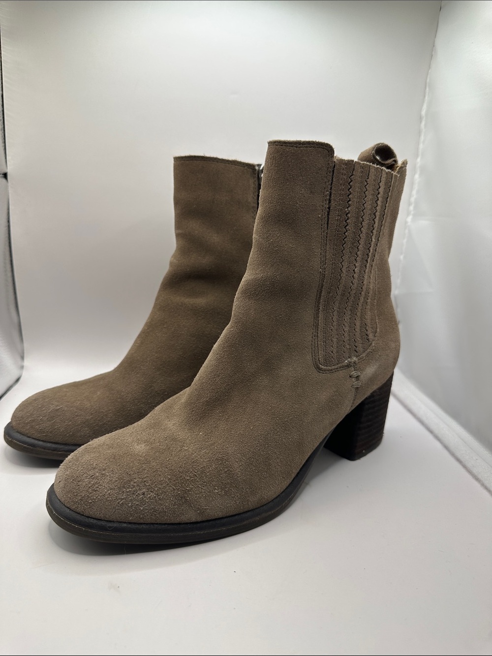 Blondo Taupe Sonali Suede Ankle Booties